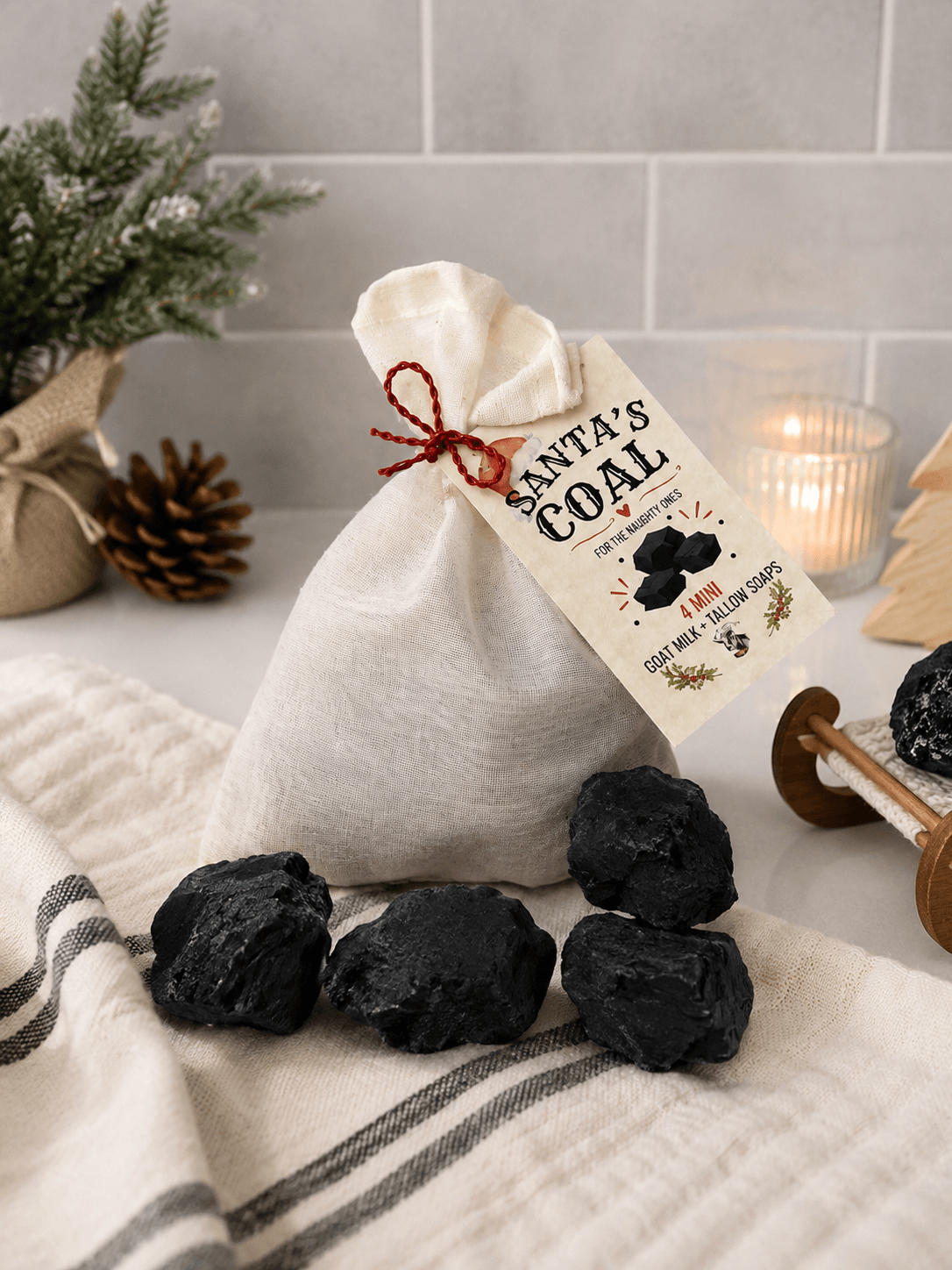Made the Naughty List – Santa’s Coal Mini Goat Milk Soaps